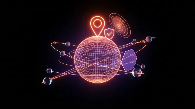 A location pin over a globe with a shield and a radar: checking the IP and proxy anonymity