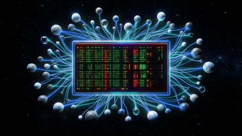 Ein Terminal prüft Hunderte Proxys: blaue Linien führen zu Netzwerkknoten, grüne und rote Lichter zeigen die Antworten